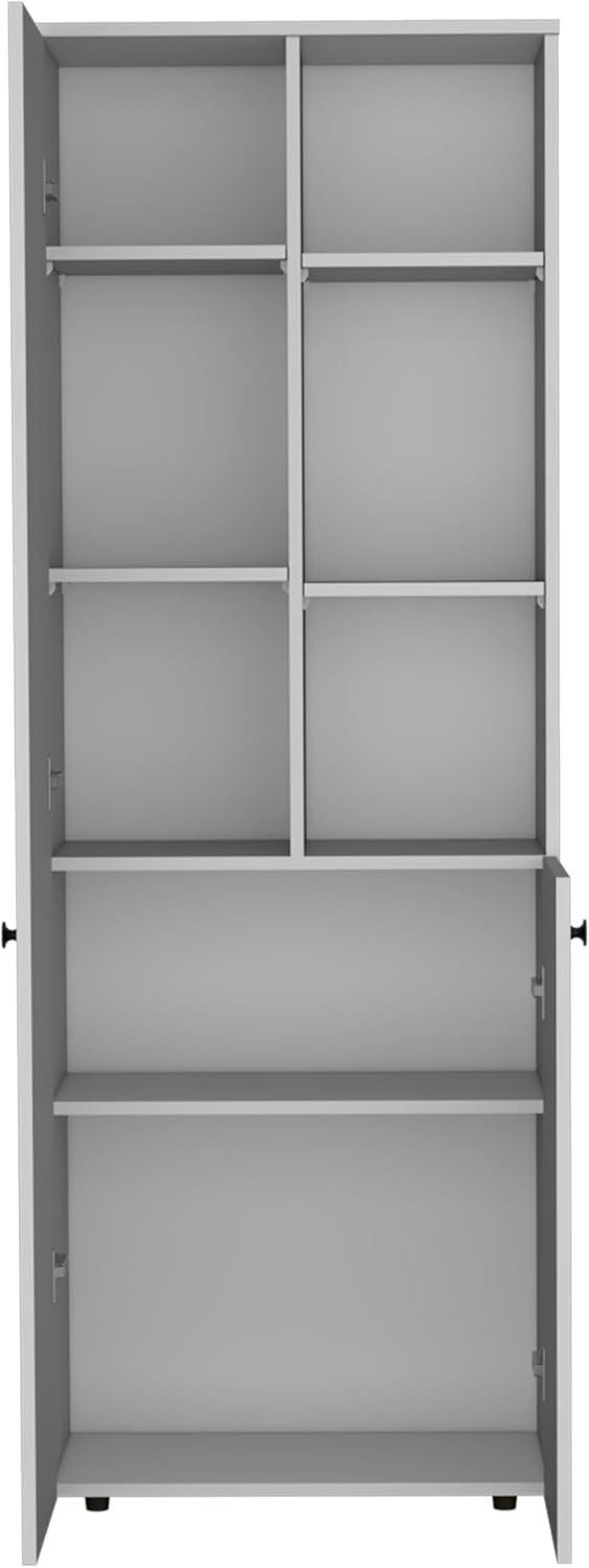 Riner 67" Tall Slim Pantry Organizer with 8 Shelves, 2 Doors & Moder...