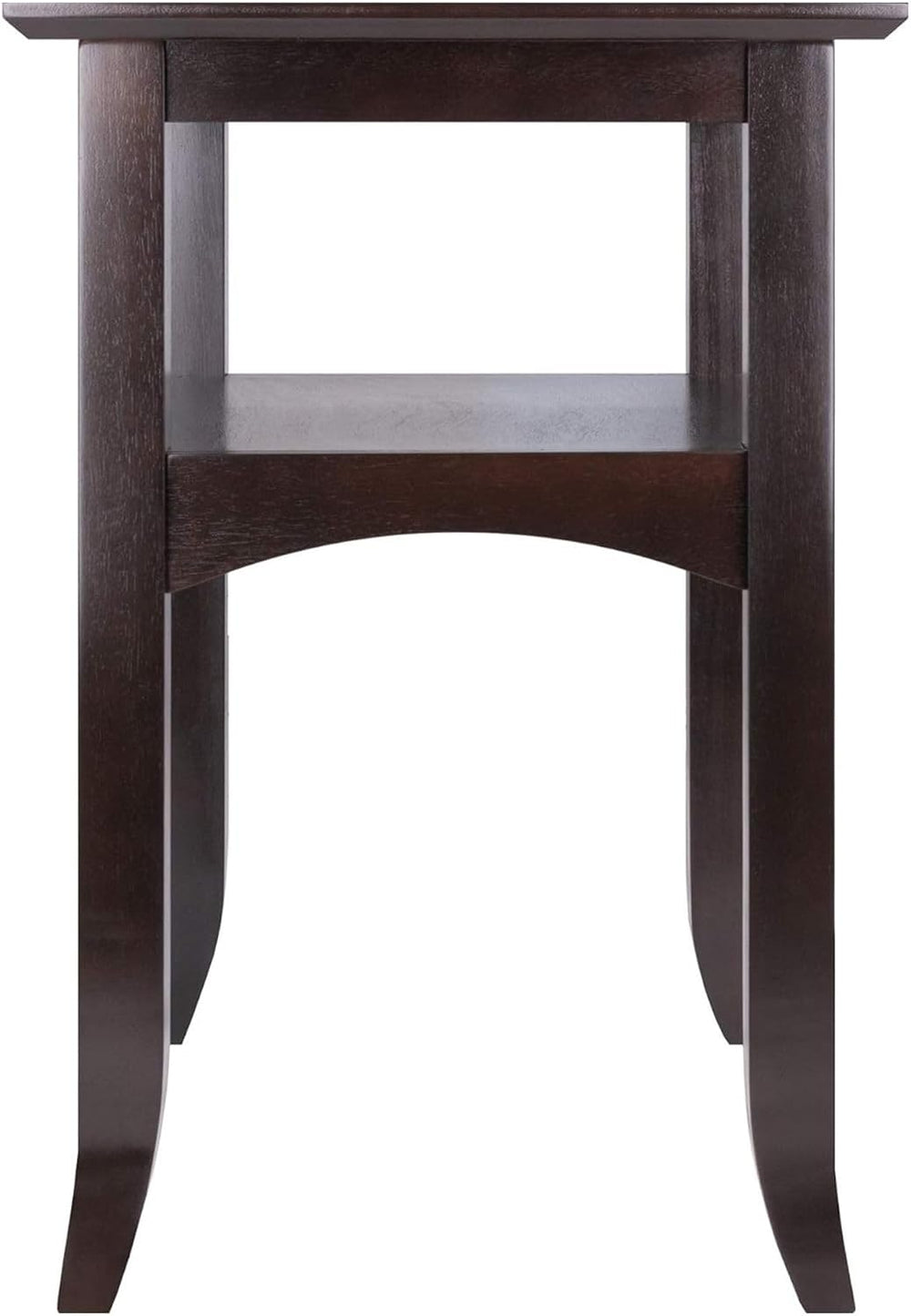Camden Solid Wood End Table with Lower Shelf, Traditional Side Table for Livi...