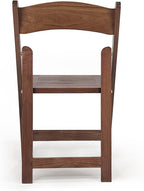 Wood Folding Chairs with Slatted Wooden Seats, Stackable Commercial Seats for Indoor & Outdoor Events, Party, Dining, Set of 2, Slatted Fruitwood