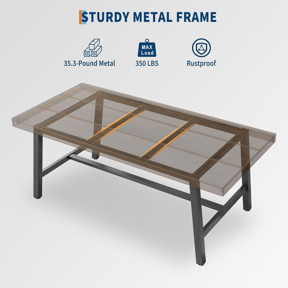 GarveeHome Industrial Dining Table for 6-8, 70.87" Heavy Duty Rectangula...