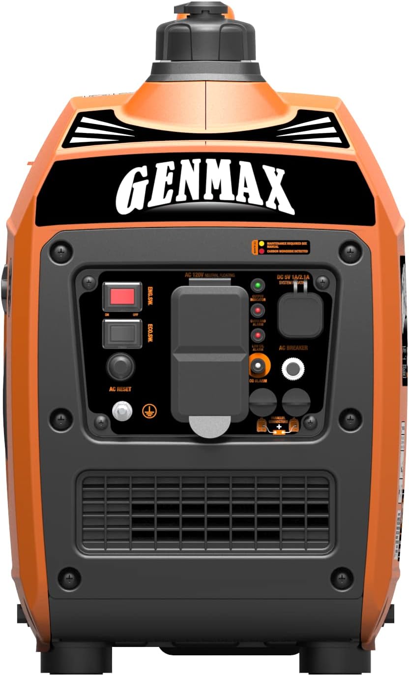 GENMAX Portable Generator，1200W Ultra-Quiet Gas Engine, EPA Compliant, Eco-Mo...