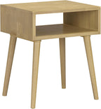NTC Zoe Solid Wood Nightstand, Mid Century Modern Side Table Bedroom, Bedside Furniture, Night Stand, End Table, Easy Assembly - Sand