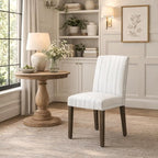 HomePop Parsons Classic Dining Chairs, Pack of 2, Dove Grey Stripe