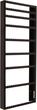 Angelynn's Wall Mounted Big and Small Earring Holder Organizer Display Women Long Post Stud Large Dangle Hoop Pierced Earrings, Hanging Closet Jewelry Storage Rack, Mary New Darker Black 9"x23"