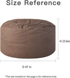 YuppieLife Big Durable Bean Bag Cover for Adults(Just Cover,No Filler) 4Ft Machine Washable Large Size Sofa Cover （Chocolate）