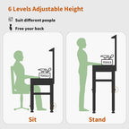 MCombo Adjustable Workbench with Solid Wood Tabletop for Garage, Steel Worktable with 2 Pegboards Bench48 (Black)