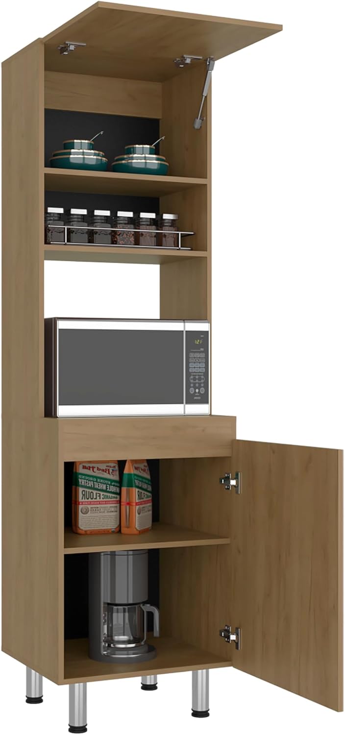 DEPOT E-SHOP 22" Fingal Kitchen Pantry with Microwave Space, Four Shelve...