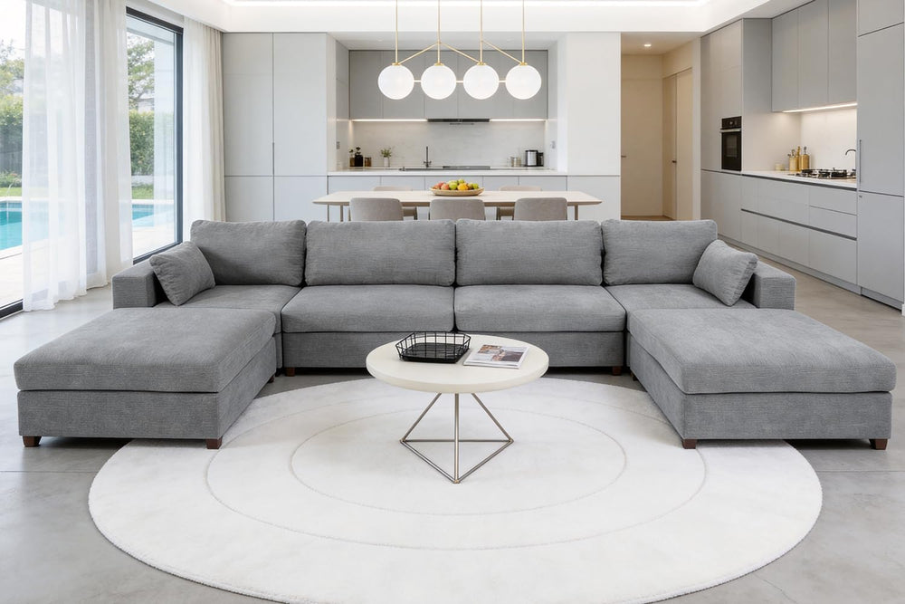 Oversized U Shaped Sectional Couch for Living Room, Extra Large Cloud Couch w...