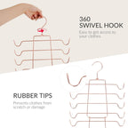 ZEDODIER 3 Pack Tank Top Hanger Space Saving, Bra Hangers for Closet Organizer, Hanging Bra Organizer Tank Tops Holder with 24 Hooks, Closet Organizers and Storage Small Space Solutions, Rose Gold