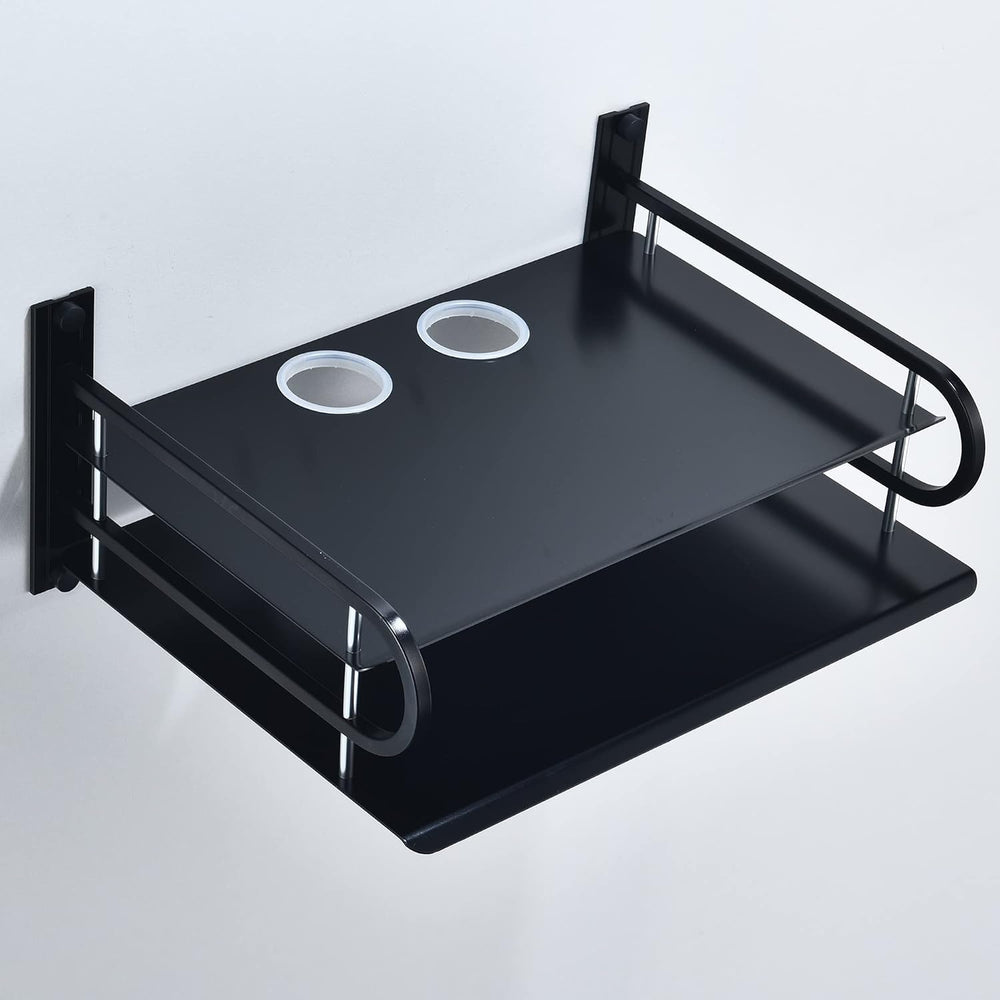 2-Tier Metal Floating Wall Shelves for AV TV Box Console, 12x9.8 Inch