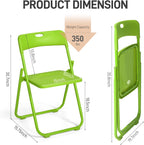 Karl home 4 PCS Plastic Folding Chair, Lightweight Foldable Chair, Green | 300LBS Capacity, Reinforced Metal Frame, for Events Office Wedding Party Picnic Kitchen Dining