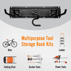 Garage Garden Tool Storage Rack Organizer Wall Mount, Yard Shovel Rack Holder Organization, Heavy-Duty Extra Width Panels for Hanging Landscaping Equipment,Ladders,Sport Gears,Hoses,Lawn Trimmer
