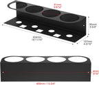 QWORK 4-Spray Bottle Holder Organizer, Wall Mount Aerosol Can Storage Rack for Garage & Workspace, Powder Coated Steel, Black,