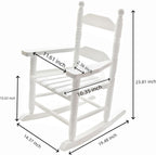 Child Rocking Chair for 3-6 Small Baby Kids Wooden Outdoor Furniture Indoor Living Room Lounge Bedroom Porch Patio Outside White