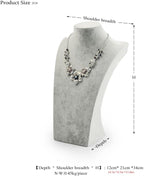 Oirlv Velvet 3-Dimensional Jewelry Stand Necklace Pendant Chain Jewelry Bust Display Holder (H13.39)