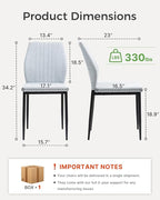 Dining Chairs Set of 4, Upholstered Wooden Dining Room Chairs, Mid Century Modern Fabric Kitchen Chair with Metal Legs Chenille Fabric for Kitchen/Restaurant/Hotel- Light Gray (Only Chairs)