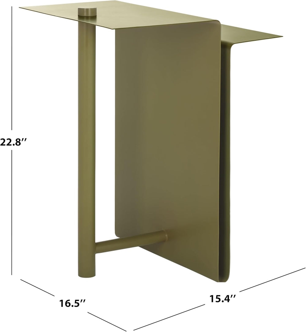 SAFAVIEH Couture Collection - Aldwyn Olive Green Metal Accent Table, Modern F...
