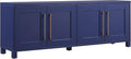 Henn&Hart TV Stand for TVs up to 75" with 2 Concealed Storage Cabinets with an Adjustable Shelf for Living Room, Family Room, or Office, Navy