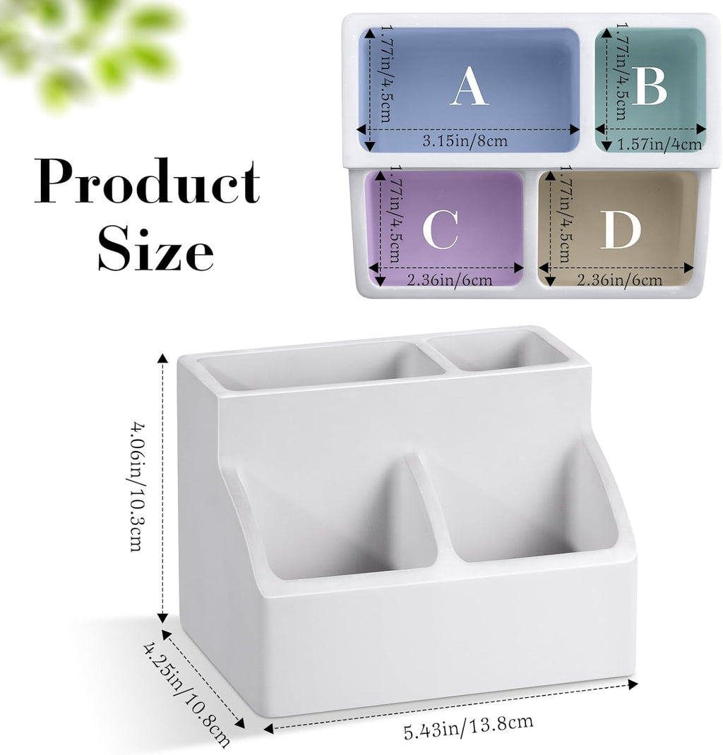 Luxspire Toothbrush Holder, Fast Drying Toothbrush Holders for Bathroom, Diatomaceous Earth Electric Tooth Brush Organizer Toothpaste Holder for Countertop Dresser, Light Gray