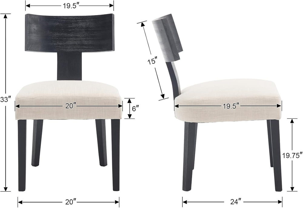 chairus Farmhouse Dining Chairs Set of 6, Upholstered Accent Chairs with Blac...