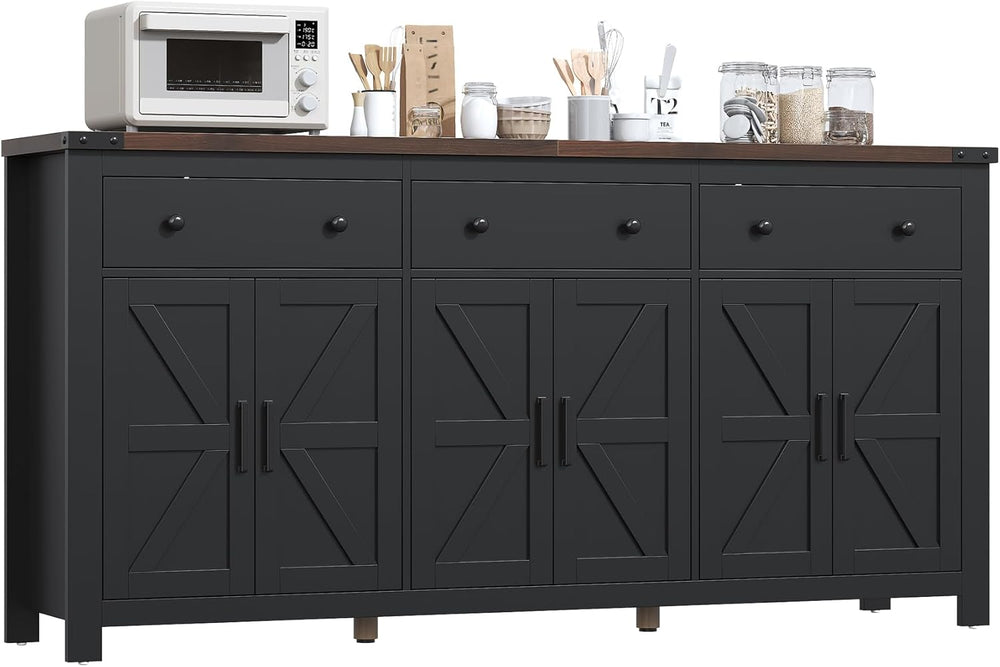 VVFLU 71" Large Sideboard Buffet Cabinet with Storage, Farmhouse Coffee ...