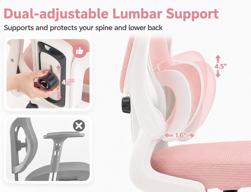 Ergonomic Office Chair with Adjustable Headrest & Lumbar Support, High Ba...
