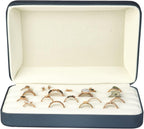 Jewelry Ring organizer Box, Portable Small Storage Display Case, Fashion Ring Tray Holder Showcase，Fits for Travel or Home Organizers (blue)
