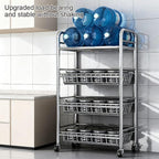 304 Stainless Steel Rolling Cart, Utility Kitchen Storage Carts with Wheels, Metal Kitchen Island, Storage Cart for Dining Room, Room, Laundry Room