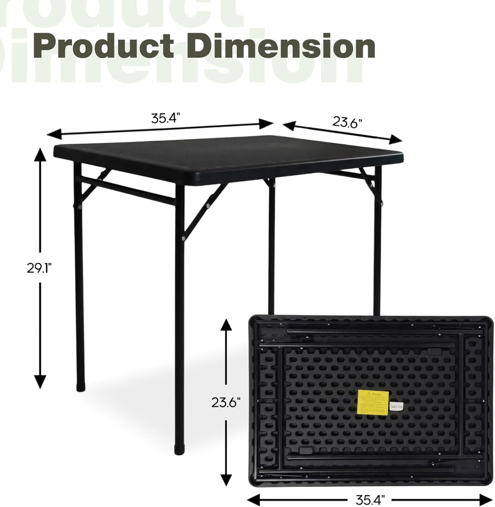 3ft Rectangular Folding Table for All-Occasion, Foldable Table with HDPE Tabl...