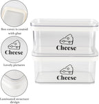 Cheese Container for Refrigerator 2 Pack,Shredded Cheese Storage Container With Lid,Bpa-Free Deli Meat Storage Containers,Cream Cheeses,Fridge Organizers and Storage for Slice Cheeses Holder