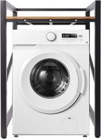 Over The Washer and Dryer Storage Shelf, Height Adjustable Washer Dryer Stacking Rack Stand for Bathrooms Laundry Rooms, Load Capacity 660 lbs