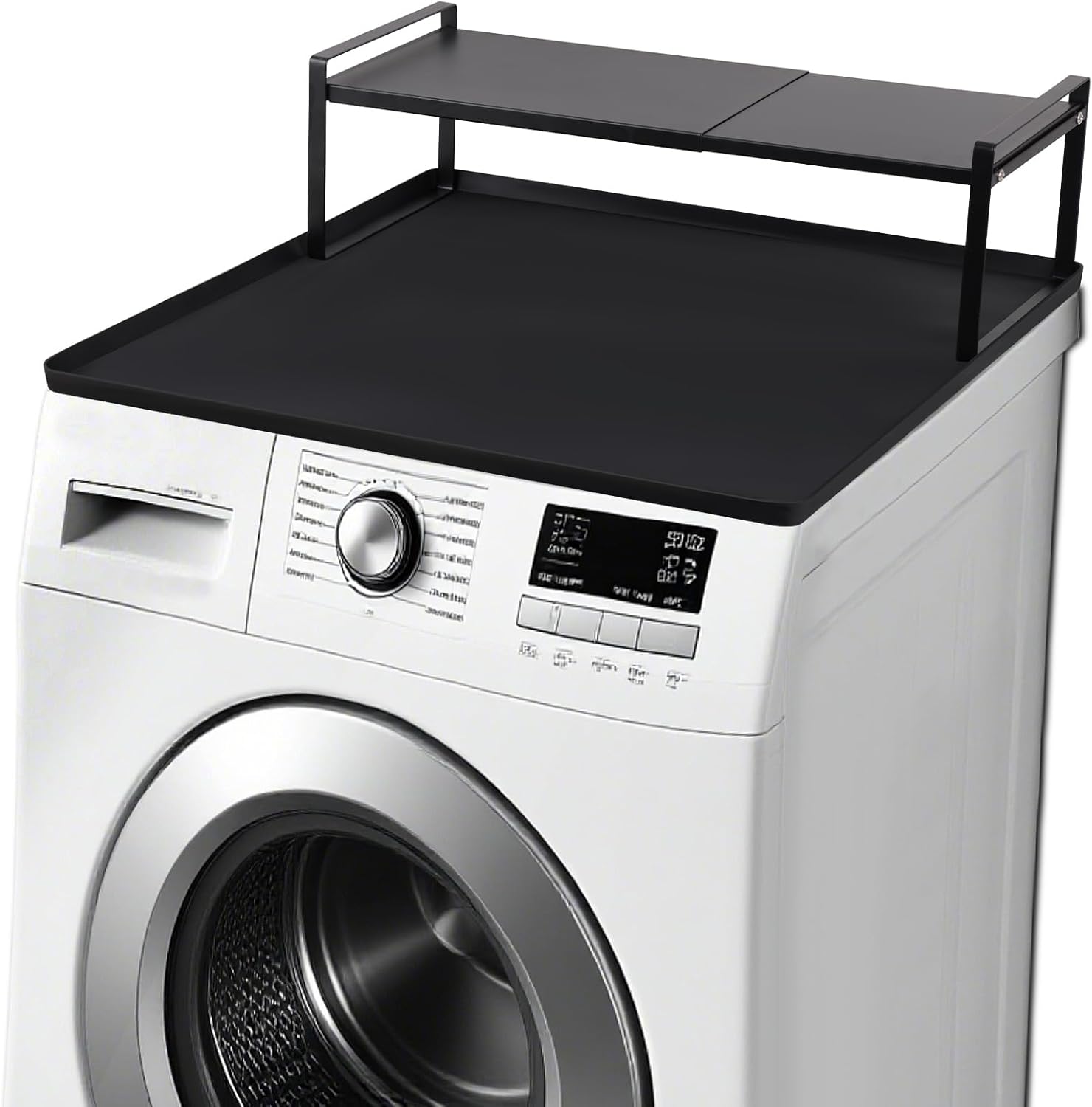 Washer and Dryer Countertop with Retractable Shelf and Silicone Mat, Universal Front Load Washer and Dryer Countertop Set, Washer Dryer Shelf with Mat for Laundry Room Organization (14-25 Inch)