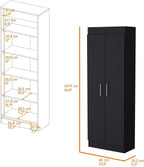 Black 5-Shelf Storage Pantry Cabinet