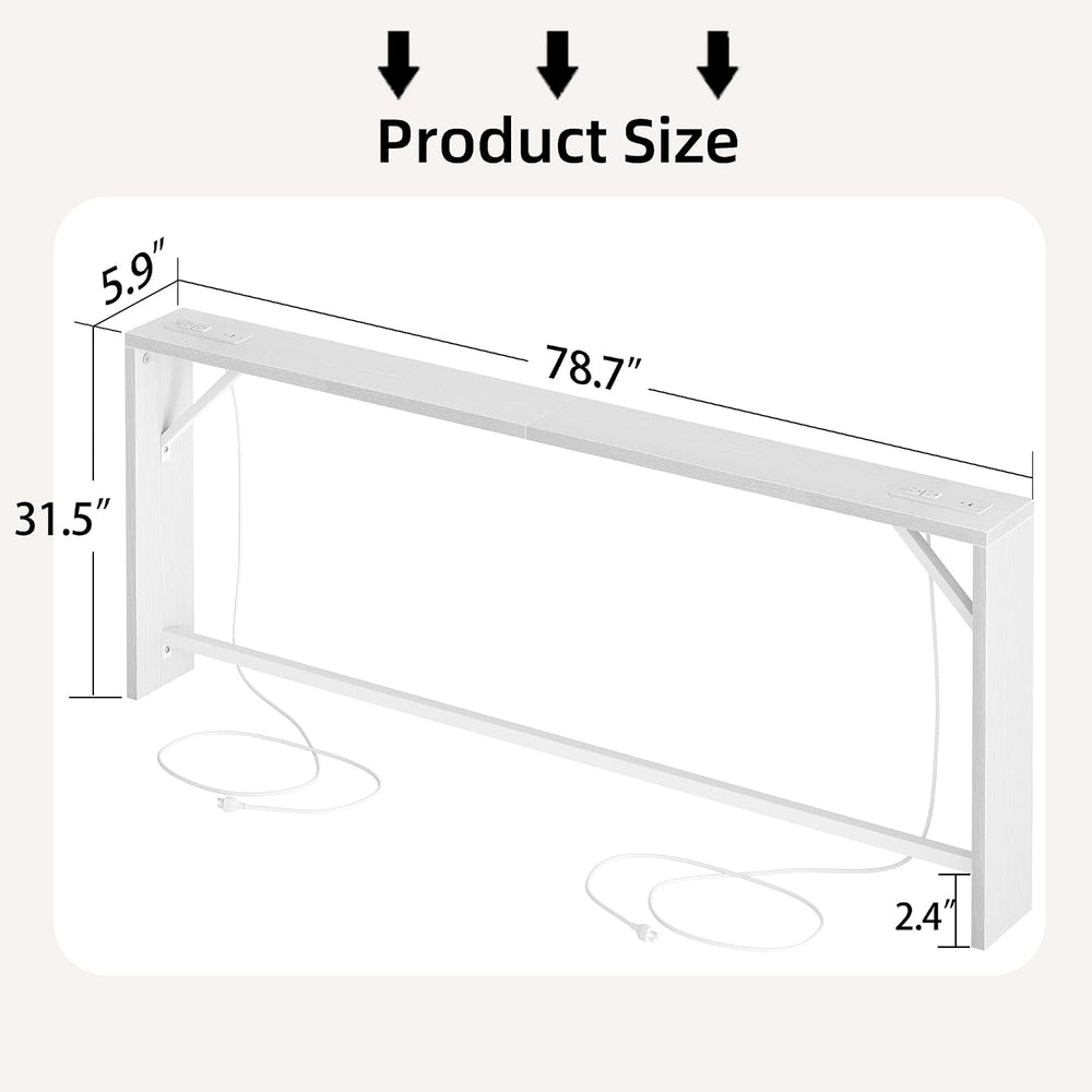 TIQLAB Sofa Table, 79 inch (1.2'' Thickness) Long Console Table Behin...