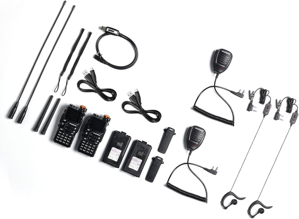 BAOFENG K5PLUS 10W Ham Radio with Speaker Mic & Programming Cable [2 Packs]