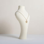 GemeShou Beige necklace hanger jewelry organizer, Velvet jewelry display stand necklace holder, jewelry mannequin bust for boutique store【Beige-Small height 9.84 inch】