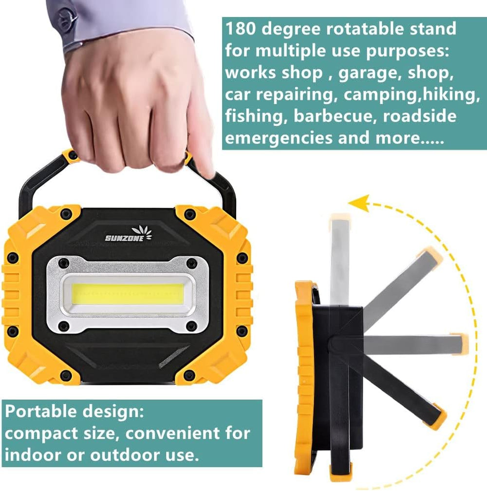 Sunzone Portable LED Work Light,AA Battery Powered Flood Lights,2 Pack