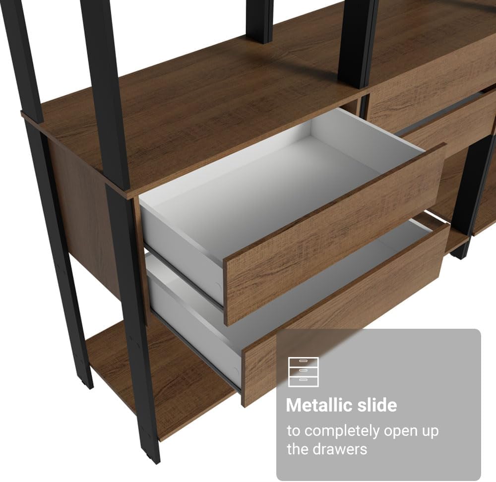 Madesa Kitchen Pantry Storage Rack with 6 Drawers and Hanging Spaces 82"...