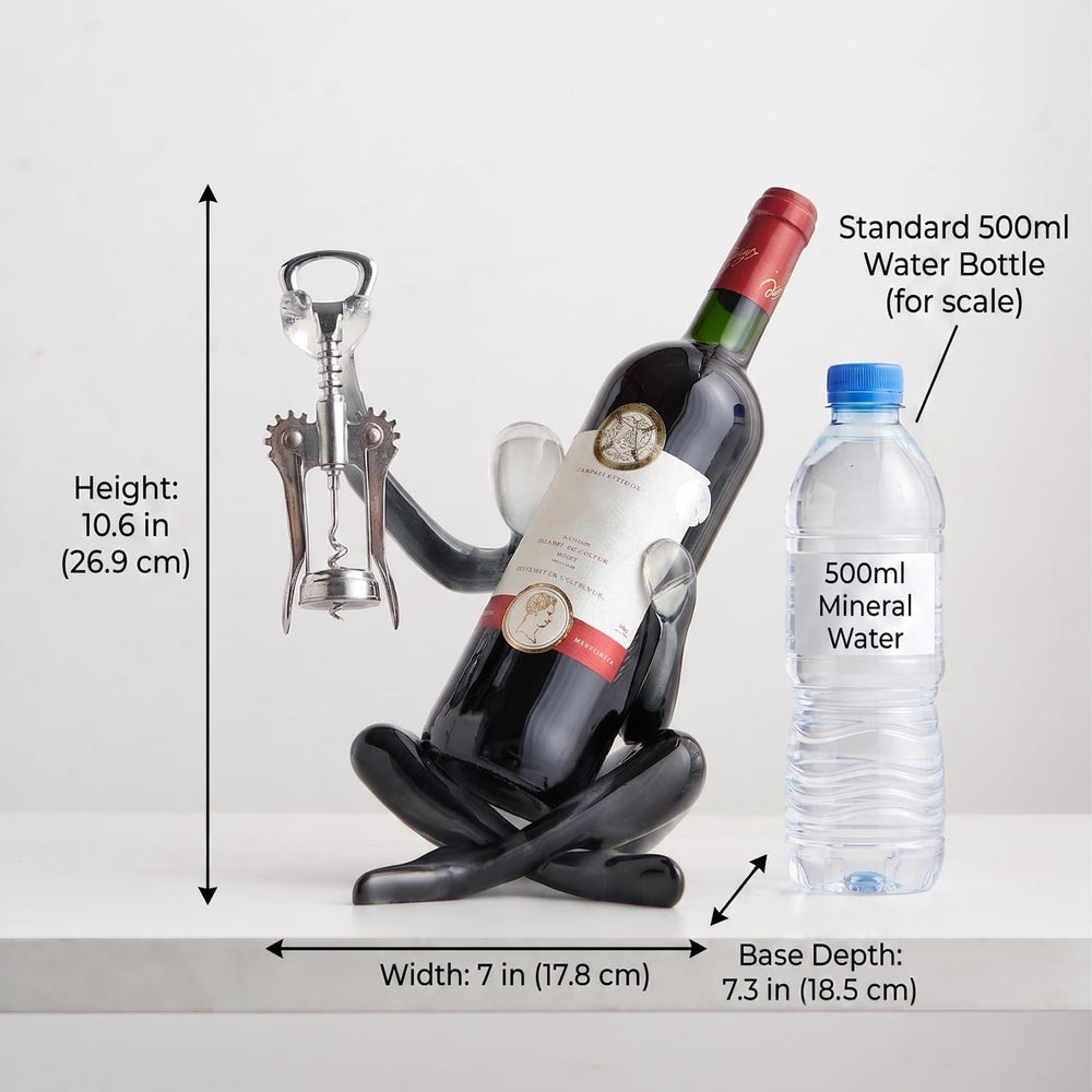 Thinker Statue Wine Rack, Gray Modern Rack for Kitchen Table Decor | Modern G...