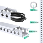 Updated White Cable Raceway Kit, 31(2x15.5 inch Open Slot Wire Covers for Cords, Cable Management System to Hide Under Desk/TV/Computer/Net/Power Cords (Pack 2)