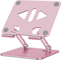 Tablet Stand Holder for Desk, Adjustable Desktop Tablet Holder, Foldable Aluminum Tablet Mount for iPad pro 12.9, iPad Air Mini, Samsung Galaxy Tabs Z Fold Kindle Fire,4-12 inch, Rose Gold