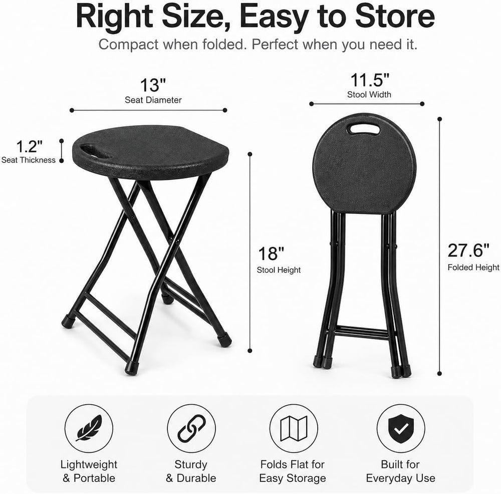 COOZMENT Folding Stool with Handle, Folding Chair,Folding Bar Stool with Non-...
