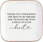 Mother of the Groom Gifts Jewelry Tray from Bride, Mother's Day Christmas Birthday Wedding Gifts for Mother in Law of the Groom from Bride Ceramic Ring Dish Plate