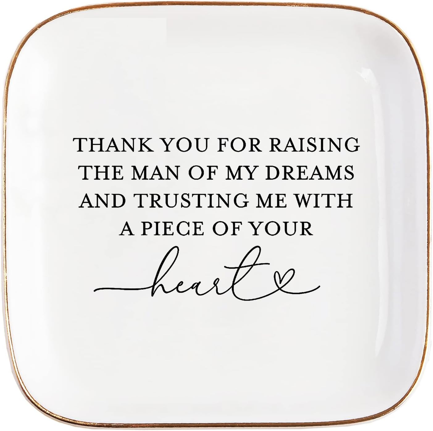 Mother of the Groom Gifts Jewelry Tray from Bride, Mother's Day Christmas Birthday Wedding Gifts for Mother in Law of the Groom from Bride Ceramic Ring Dish Plate