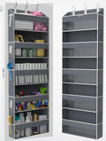 Over the Door Organizer with 5 Large Pockets & 10 Mesh Side Pockets – Durable Hanging Storage for Closet, Bathroom, Bedroom, and Nursery– Space Saving Door Storage with Sturdy Metal Hooks.