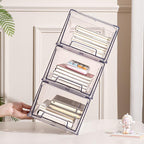 clear Drawer-Type Plastic Storage Box Bins Organizer，Family First Aid Kits Medicine cabinet Box Organizer,Closet ，Shelf，Ointments, Adhesive Bandages，Cosmetics,Office Items (clear, 2L Extra Large)
