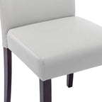 Watson & Whitely Dining Chairs Set of 6, Faux Leather Upholstered Armless Dining Room Chairs with Solid Wood Legs & Back Side Chair for Kitchen, Living Room, Restaurant, Light Grey