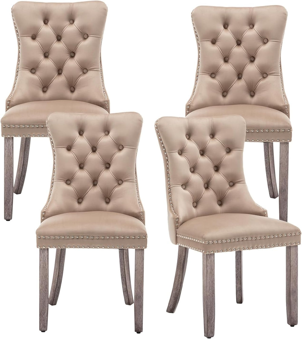 Hixkol Velvet Dining Chairs Set of 4,Upholstered Dining Chairs with Ring Pull...