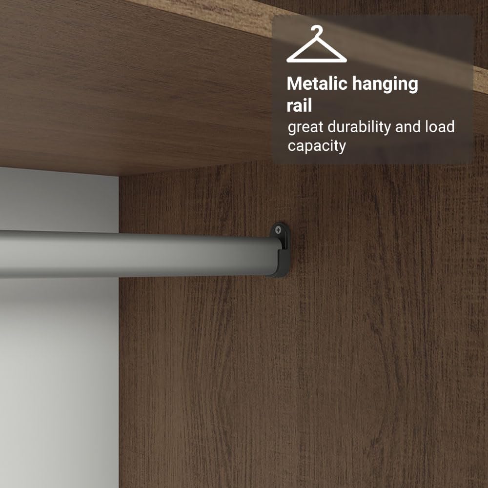 Madesa Kitchen Pantry Storage Cabinet with 2 Doors, Ample Shelf and Hanging S...
