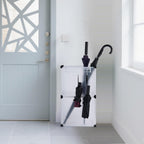 Umbrella Stand, Umbrella Holder for Entryway, 14.3 * 7.4 * 24.4inches,Square umbrella storage rack with built-in drip tray and metal hook,White.